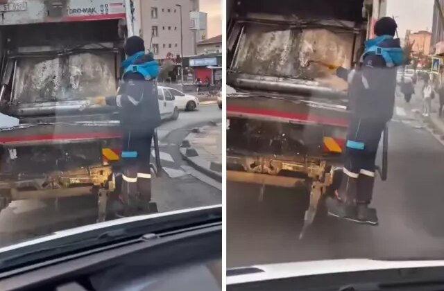 Yürek ısıtan anlar! Çöpten bulduğu müzik aletini bir anda çalmaya başladı