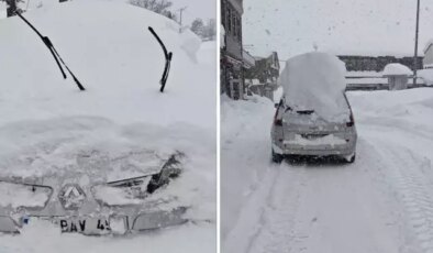 10 gündür durmadan yağıyor! Araçlar bile beyaz örtünün altında kaldı