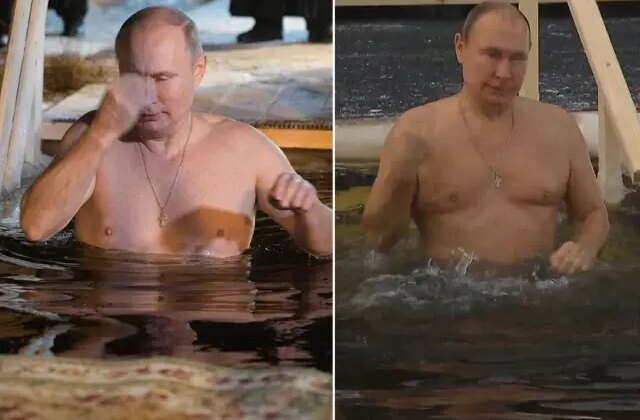 73 yaşındaki Putin yine bildiğiniz gibi! Buzlu suya dalış yaptı