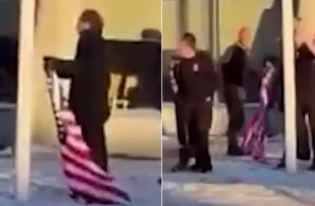 ABD bayrağını göndere çekmeye çalışıyordu, halk hemen gerekeni yaptı