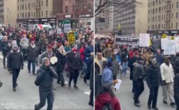 ABD’de binlerce kişi Venezuela’da için sokağa indi: Petrol için savaşma