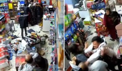 İçeri girmeleri ile market sahibine dehşeti yaşatmaları bir oldu