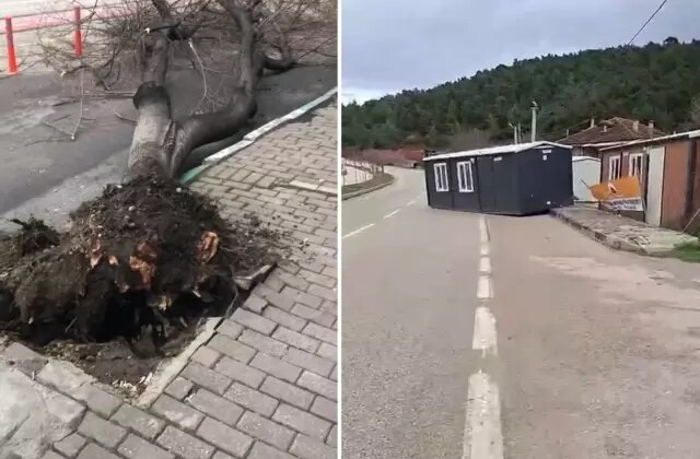 Ağaçlar kökünden söküldü, prefabrik evler bile uçuyor! Vatandaşlara “Sokağa çıkmayın” uyarısı