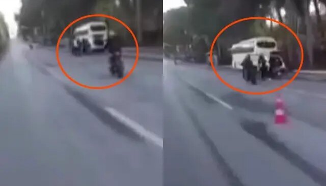 Alanya’da polislerin üzerine motosiklet sürüp sosyal medyada paylaştılar