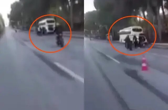 Alanya’da polislerin üzerine motosiklet sürüp sosyal medyada paylaştılar
