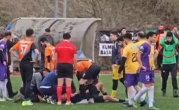 Amatör lig maçında korku dolu anlar! Saniyelerle yarıştılar