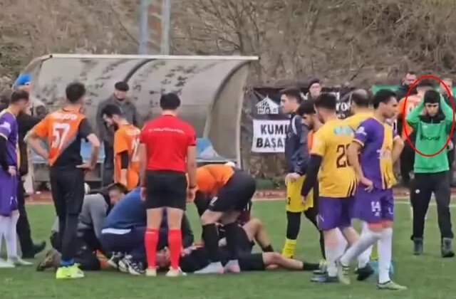 Amatör lig maçında korku dolu anlar! Saniyelerle yarıştılar