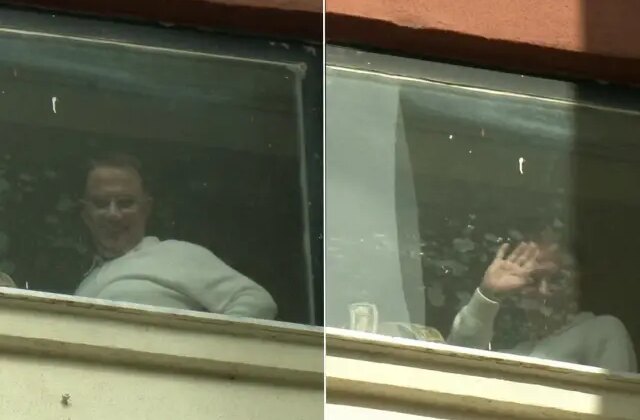 Ameliyat masasına yatacak olan Murat Çalık hastane camından el salladı