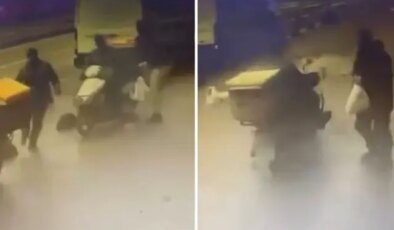 Polis kaçan şüpheliyi kuryenin motosikletine binerek yakaladı