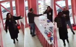 Elinde telefonla dükkana girdi, yaptıklarına kimse anlam veremedi