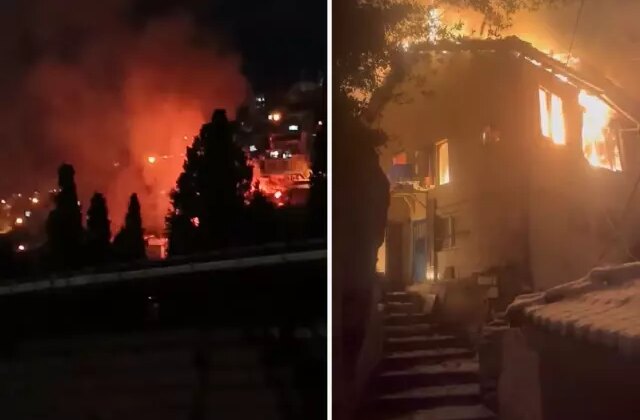 Bursa’da 2 katlı evde çıkan yangın metruk 2 binaya sıçradı