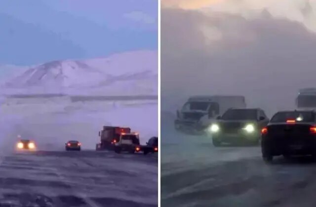 Buzlanan yolda feci zincirleme kaza! Araçlar birbirine girdi