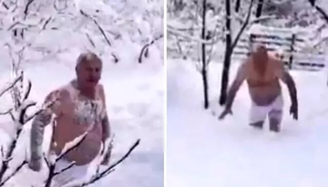 “Denize giremedik” dedi, karda kulaç attı