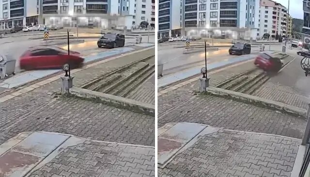 Direksiyon dersinde fren yerine gaza basınca olanlar oldu! İşte o anlar