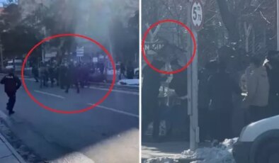 Adliye çıkışında tekmeli yumruklu kavga