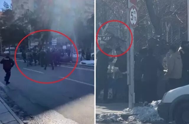 Adliye çıkışında tekmeli yumruklu kavga