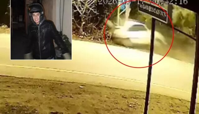 Elektrik direğine saplanan  otomobil 18 yaşındaki gence mezar oldu! Feci kaza kamerada