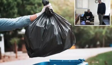 Para poşetini çöpe attı, çöp poşetiyle bankaya gitti