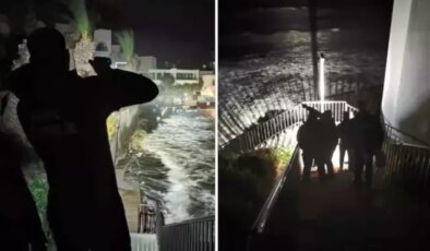 Fırtına, iskelede çalışan işçileri denize düşürdü! Bir kişi hayatını kaybetti