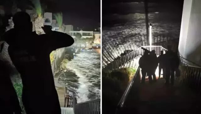 Fırtına, iskelede çalışan işçileri denize düşürdü! Bir kişi hayatını kaybetti