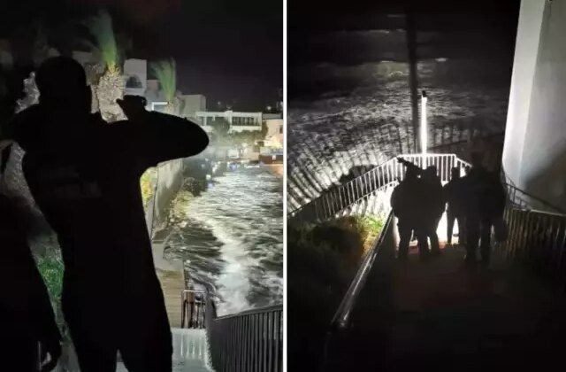 Fırtına, iskelede çalışan işçileri denize düşürdü! Bir kişi hayatını kaybetti