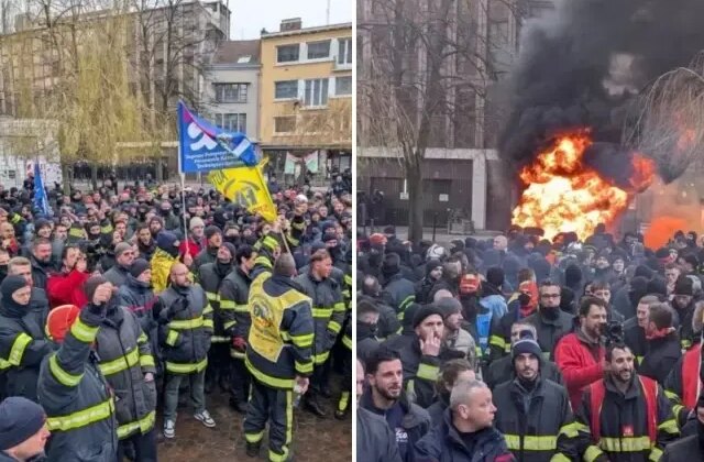 Fransa’da itfaiyecilerle polisler karşı karşıya geldi! Arbede çıktı