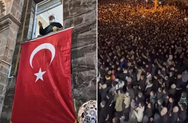 Görüntüler ortaya çıktı! Menzil lideri İzmir’de toplanan kalabalığa tövbe ettirmiş