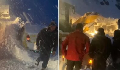 Hakkari’de çığ paniği: Otomobilde mahsur kalan 3 kişi kurtarıldı