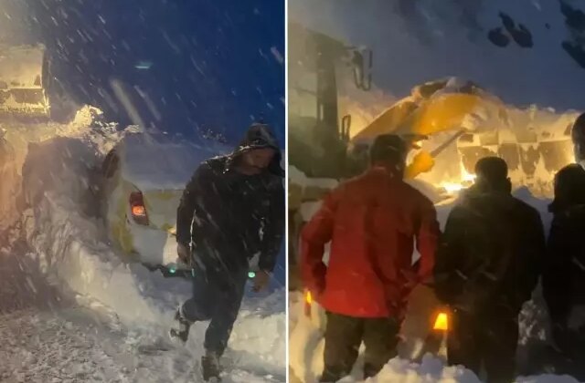 Hakkari’de çığ paniği: Otomobilde mahsur kalan 3 kişi kurtarıldı