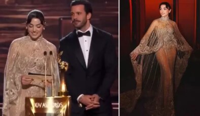 Hande Erçel Suudi Arabistan’daki ödül töreninde Arapça konuştu