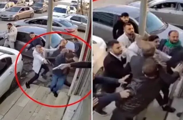 Hastane önündeki çatışmanın görüntüleri ortaya çıktı