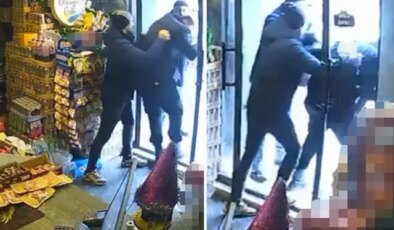 Hırsızlık suçundan aranan şahsın büfede yakalanma anı kamerada