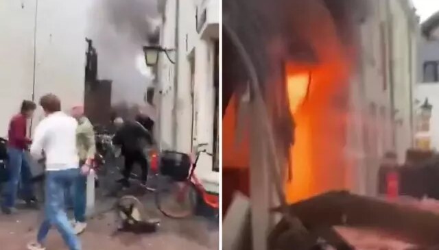 Hollanda’nın Utrecht kentinde meydana gelen patlama yangına yol açtı
