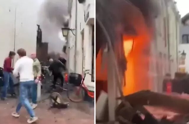 Hollanda’nın Utrecht kentinde meydana gelen patlama yangına yol açtı