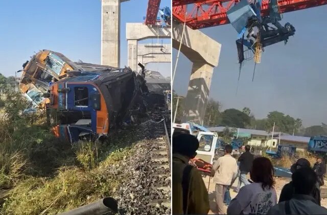 İnşaat vinci trenin üzerine devrildi! 22 kişi öldü, onlarca yaralı var