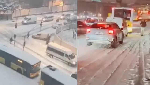 İstanbul karlar altında! Araçlar yollarda kaldı, Meteoroloji ve AKOM’dan yeni uyarı geldi