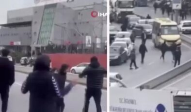 İstanbul’un göbeğinde olay! Maç bitti, taş ve sopalar havada uçuştu