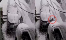 Kağıthane’de inanılmaz kurtuluş kamerada: Kar topu oynarken ölümle burun buruna geldi