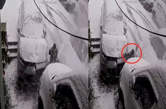 Kağıthane’de inanılmaz kurtuluş kamerada: Kar topu oynarken ölümle burun buruna geldi