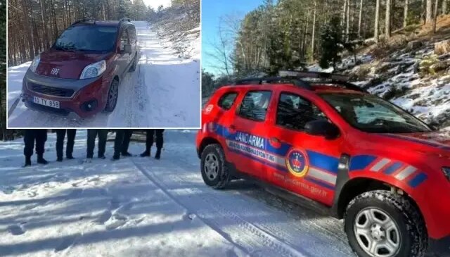 Kazdağları’nda karda mahsur kalan 4 kişiyi jandarma kurtardı