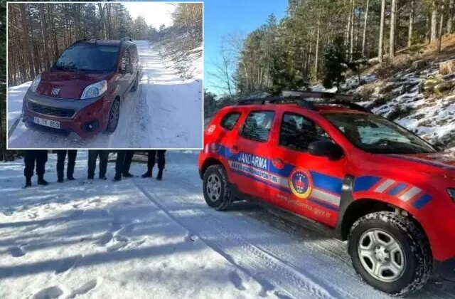 Kazdağları’nda karda mahsur kalan 4 kişiyi jandarma kurtardı