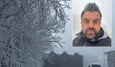 Kent buz kesti, dışarı çıkanların kaş ve kirpikleri donuyor