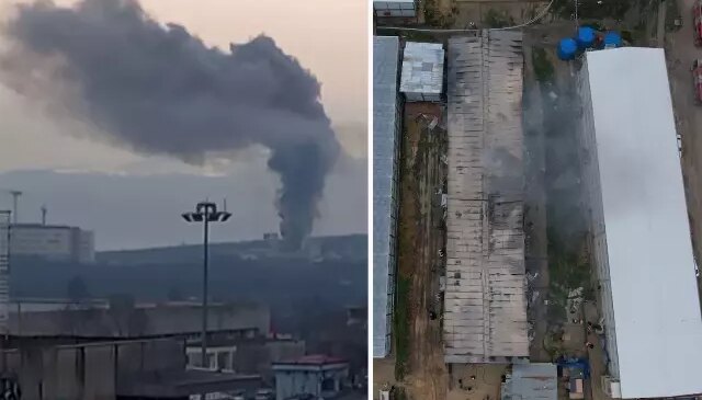 Kentin dört bir yanından görülen şehir hastanesi yangını kontrol altına alındı