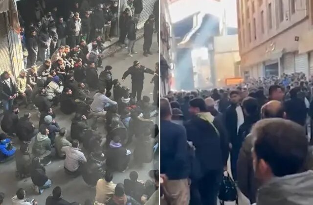 Komşuda tansiyon yüksek! Kapalı Çarşı esnafı protestolara katılıp “Özgürlük” sloganı attı