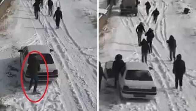 Köpek dövüştürenlerin dronu görüp kaçtığı anlar kamerada