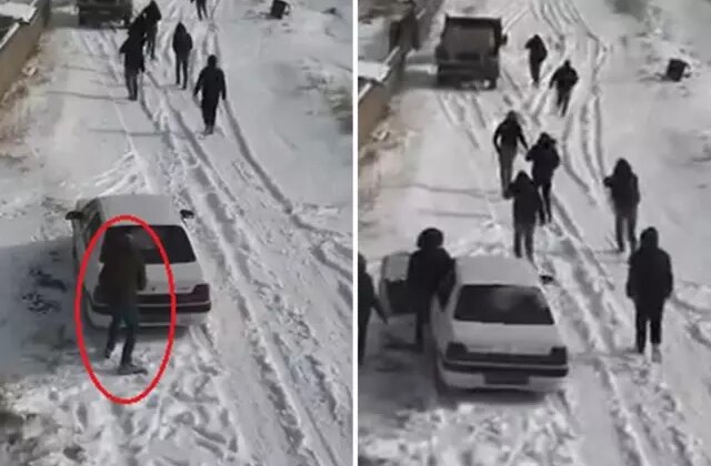 Köpek dövüştürenlerin dronu görüp kaçtığı anlar kamerada