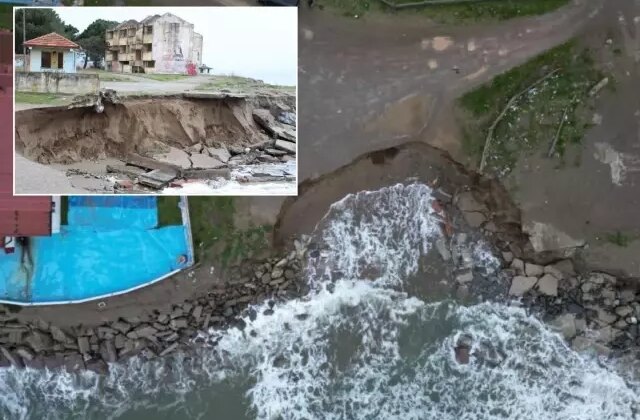 Korkutan görüntüler! Deniz bir günde 50 metre içeri girdi