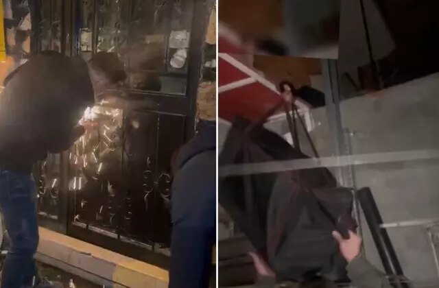 Polis kapıyı keserek içeri girdi, onlar çatıdan kaçmaya çalıştı