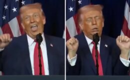 Kürsüde taklit yapan Trump’ın hareketleri akılalmaz