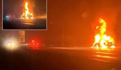 Lüks otomobil alev topuna döndü